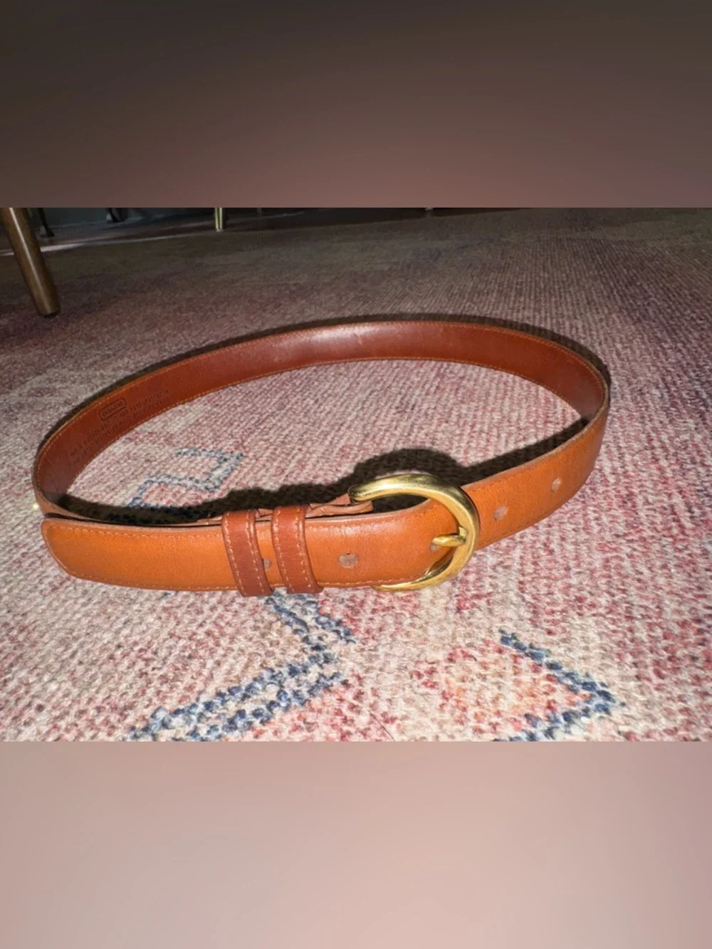 Coach brown 1 inch leather belt with brass buckle size small